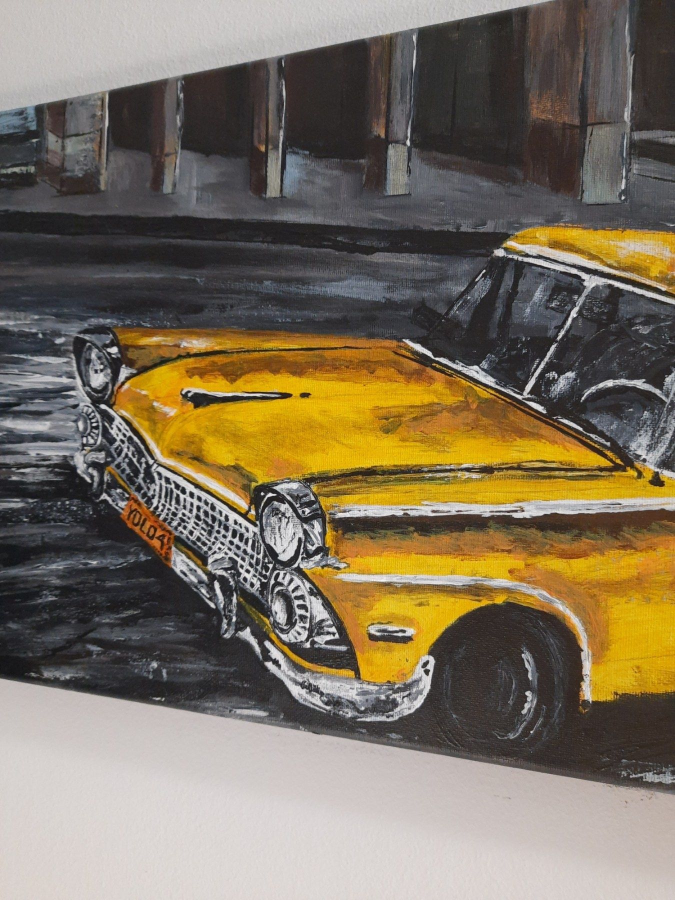 Obraz akrylowy ręcznie malowany "Kubański Cadillac" 70x30 auto prezent