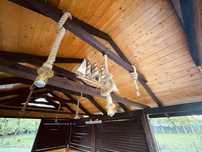 Lampy z liny do altany loft