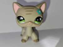 Oryginalny Littlest Pet Shop #483 Shorthair szary kotek z kwiatkiem