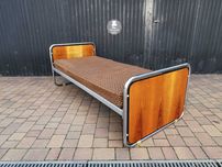 Łóżko chrom KOVONA,  Czechosłowacja '60, BAUCHAUS, STREAMLINE, RETRO