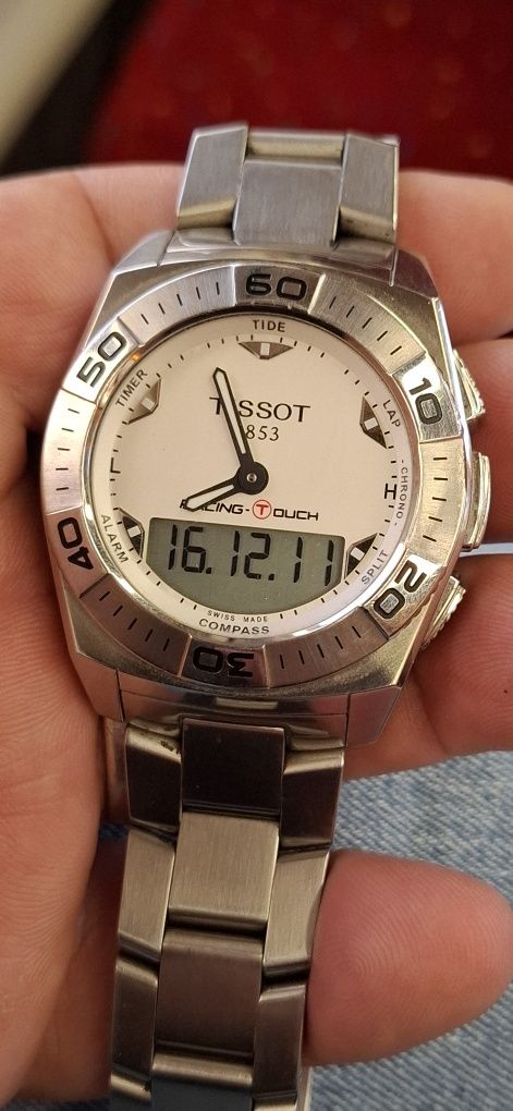 Relógio tissot tache caixa aco e bracelete ouriginal
