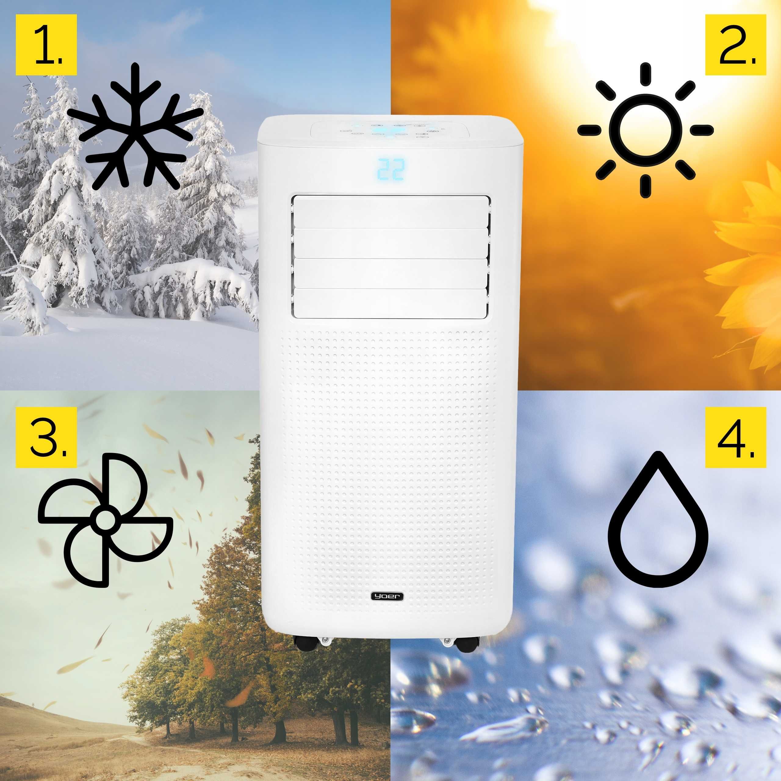 Портативний кондиціонер, т, 3 кВт, 30 м2, Yoer, WiFi