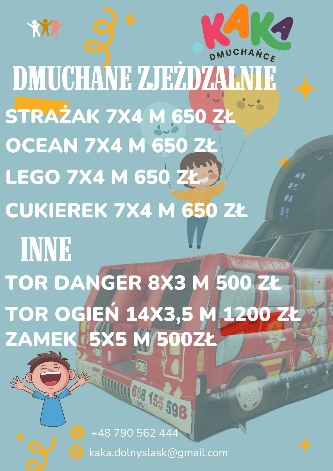 DMUCHAŃCE wynajem / DMUCHANIEC / zjeżdżalnie /zamek /LUBAŃ