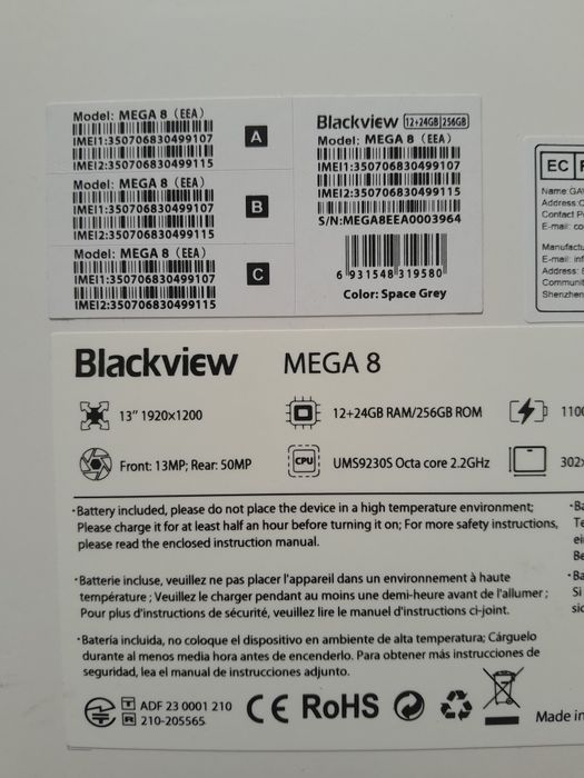 Планшет Blackview Mega 8 LTE 12/256GB Space Grey