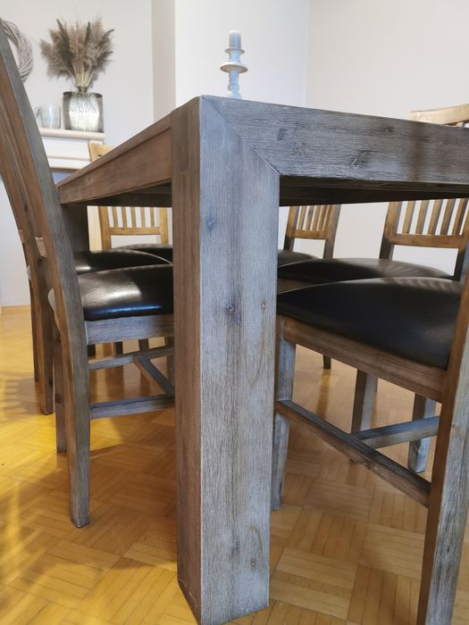 Duży stół i 6 krzeseł LOFT