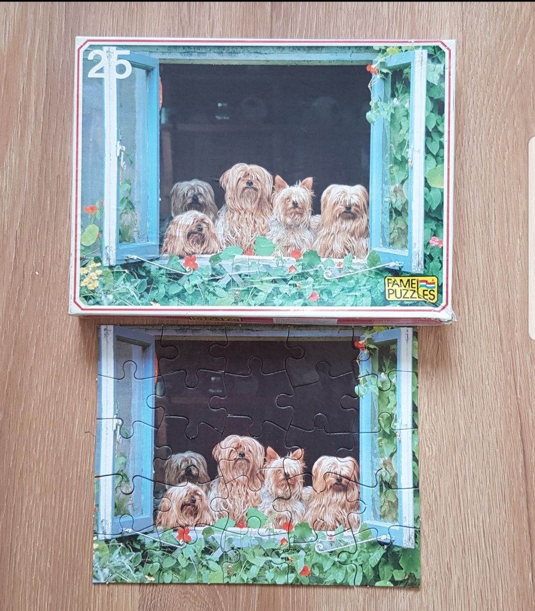 Puzzle 25 elementów yorkshire terrier yorki układanka 22,2 x 17,4 cm