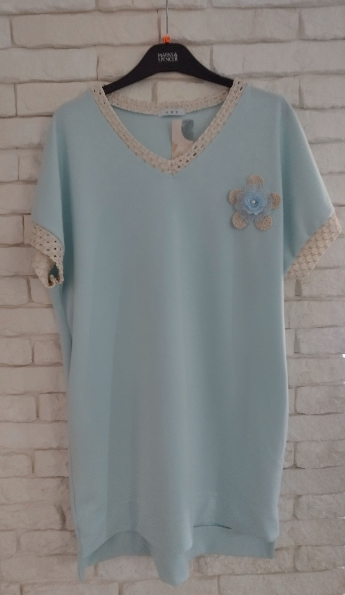 Włoska sukienka masełko koronka plus size XXL 46 48
