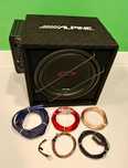Subwoofer ze wzmacniaczem ALPINE SBG-30BR + okablowanie