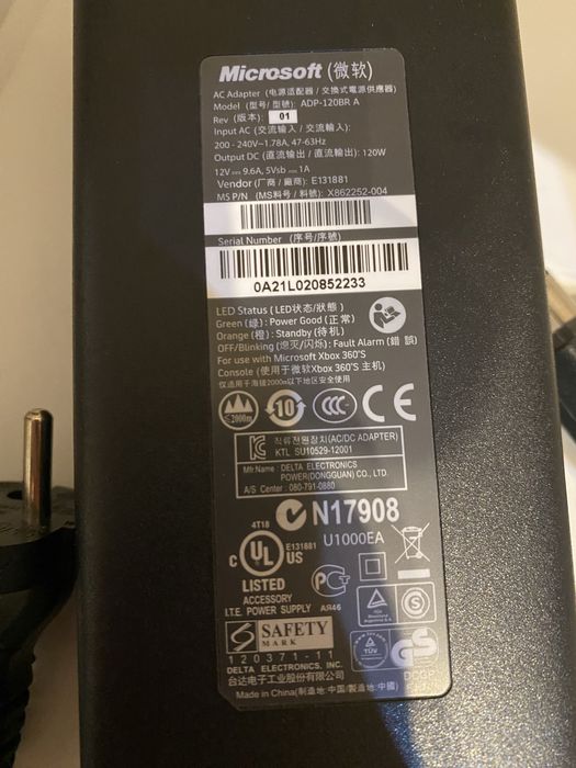 Oryginalny zasilacz do Xbox 360 S SLIM ADP-120BR A – 120W x360