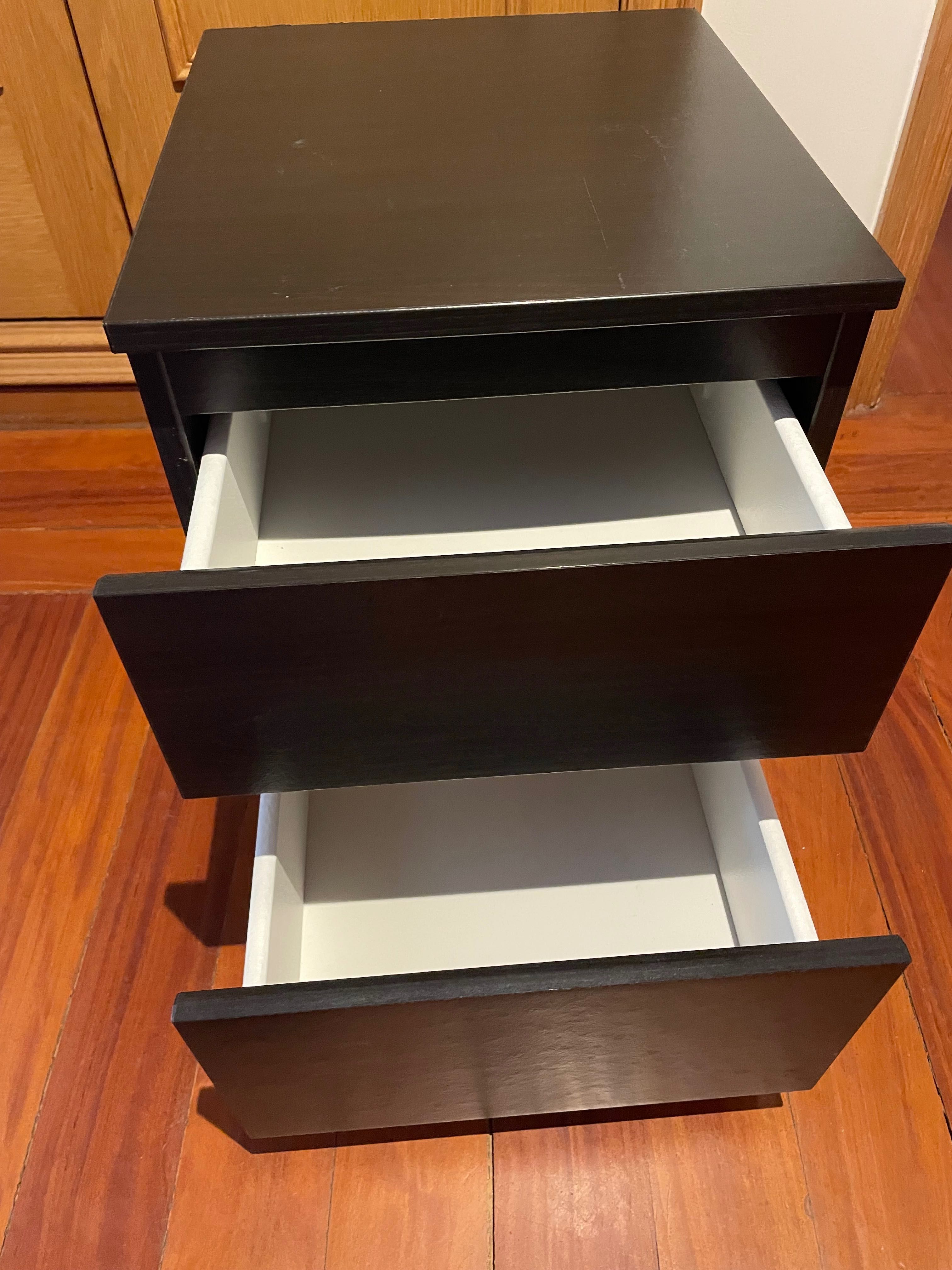 Mesa Cabeceira/Móvel-2 Gavetas IKEA KULLEN, Preto