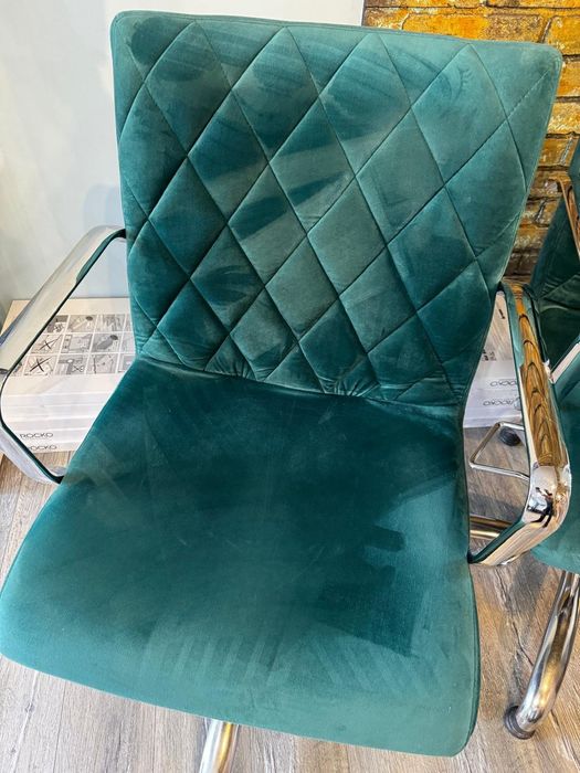 Fotele butelkowa zieleń, pikowane