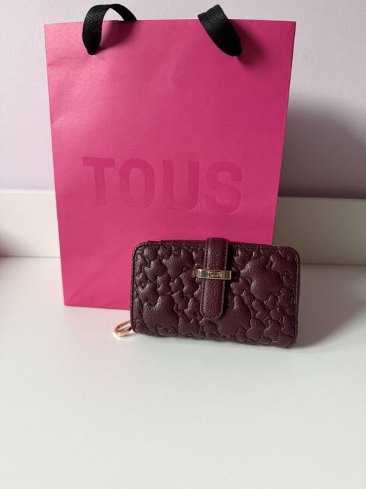 Burgundowy portfel Tous Bridge Puffy Bear