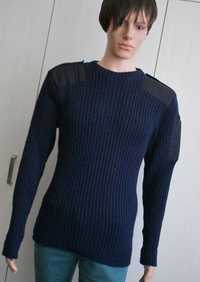 Sweter wełniany S M wełna 100% wool prążkowany sweterek ciepły