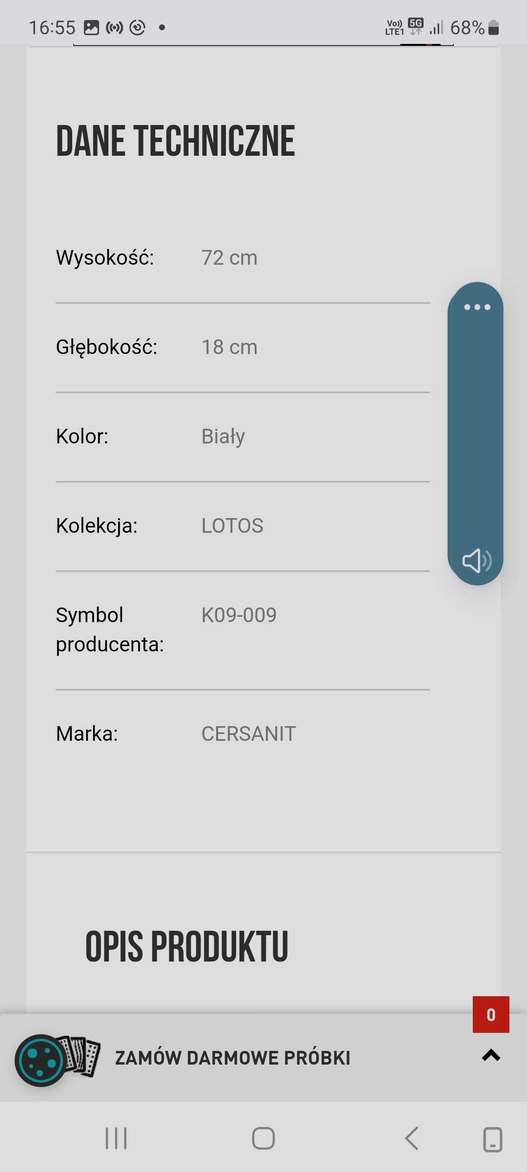 Postument,noga pod umywalkę