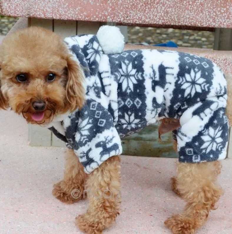 Pijama com capuz tamanho M para cães de 4 a 6 kg