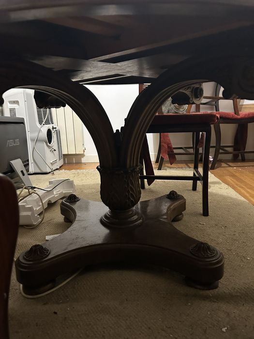 Mesa jantar extensivel com 6 cadeiras madeira macica