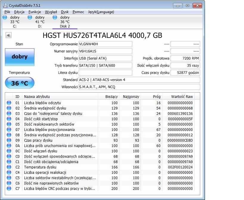 Dysk HGST WD Ultrastar DC HC310 4TB 3.5 HDD SATA III 7200RPM 24/7 Serw