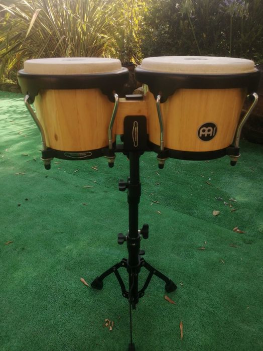 Meinl HB100NT Bongo Set + Suporte Meinl THBS-S-BK – Ótimo Estado