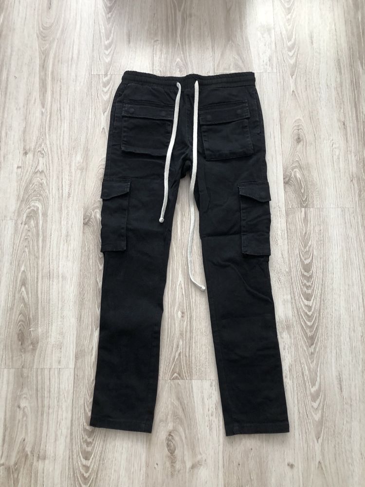 Spodnie cargo Mnml pants drippin black kieszenie bojówki rick y2k USA