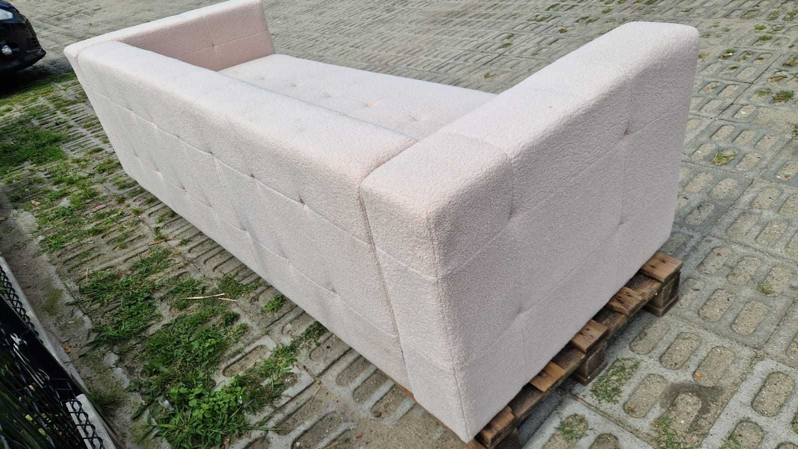 Sofa 3 os kanapa Sztruksowa pluszowa poduszki beżowa kremowa f spania