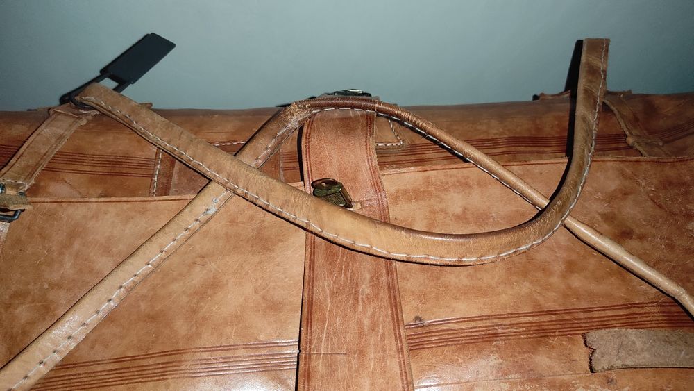 Сумка саквояж вінтажна шкіра 75*32*30 1970 років