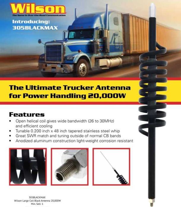 Antena CB radio WILSON BLACK-MAX antena CB 179cm (WILSON 305BLACKMAX)