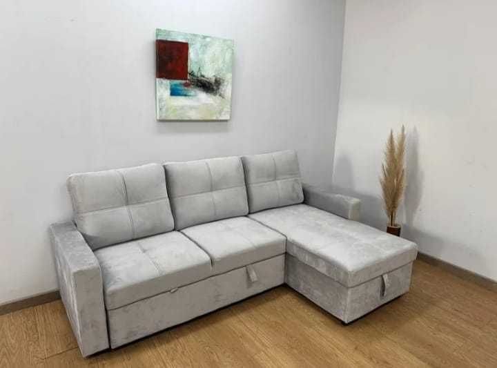 LIQUIDAÇÃO!! SOFÁ-CAMA COM CHAISE LONGUE E ESPAÇO DE ARMAZENAMENTO