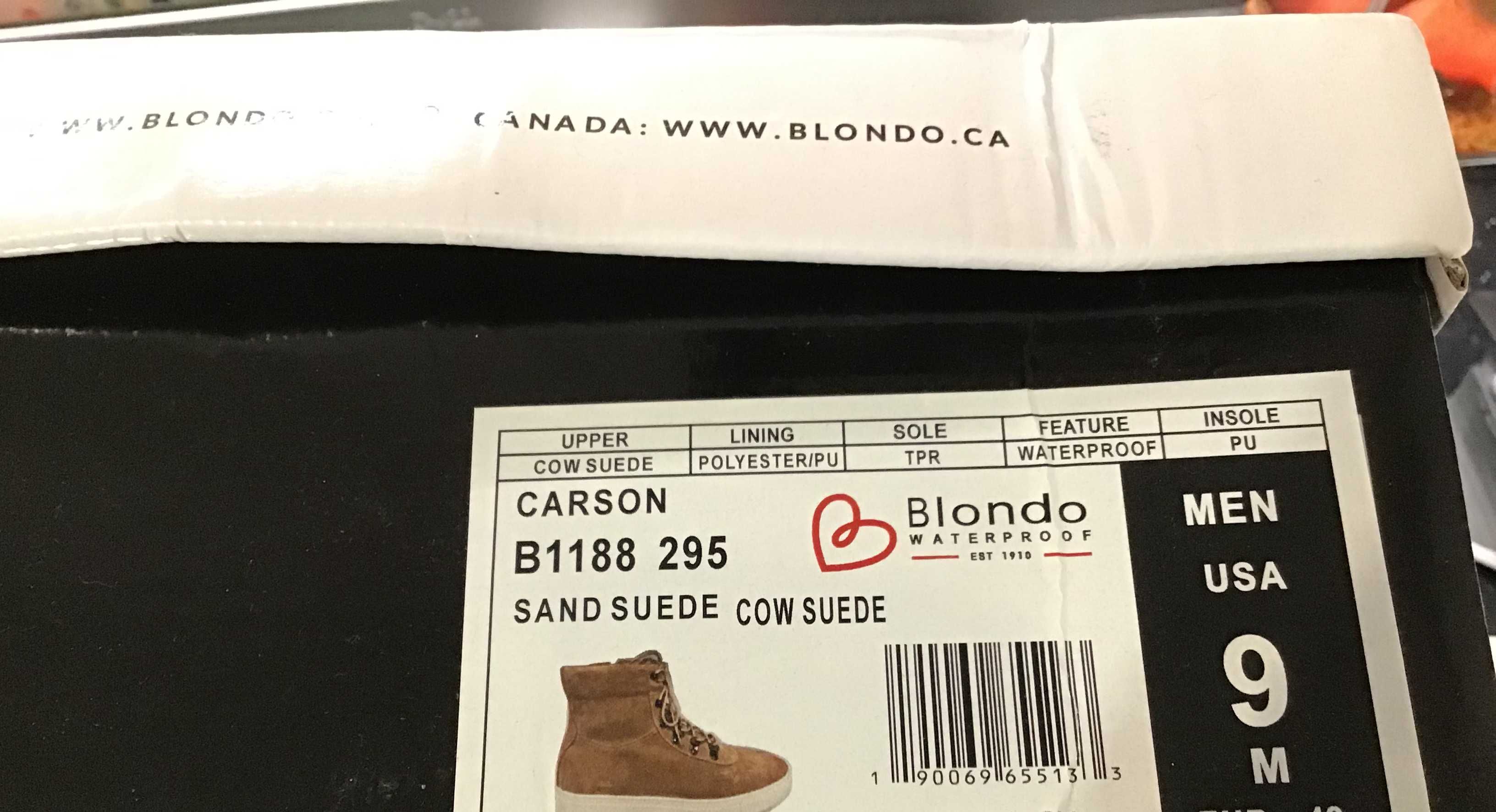 Мужские ботинки, натуральная замша, Blondo Carson 42 р, США, водостойк