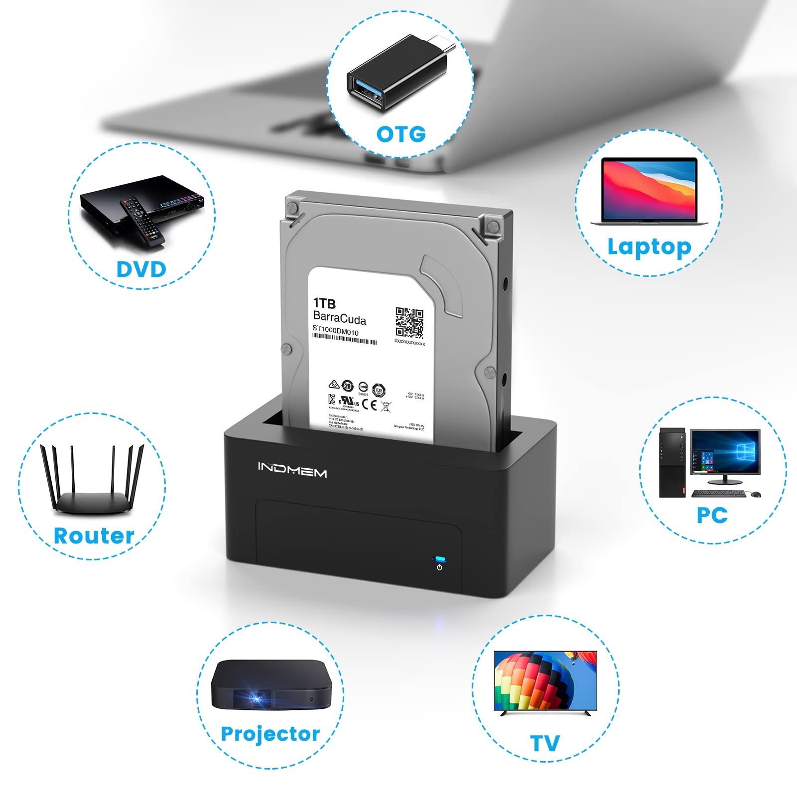 Станция для жостких дисков INDMEM SAS - USB 3.0 для 2,5/3,5