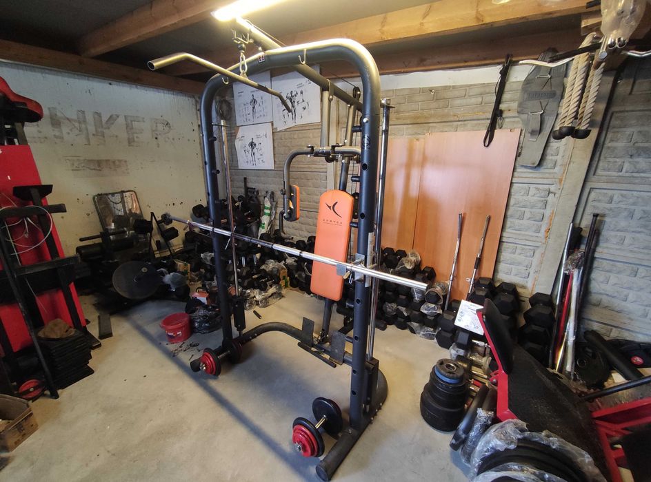 Atlas do ćwiczeń Domyos Gryf Sztanga 105kg Hantle Siłownia Wyciąg