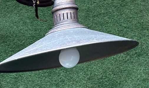 candeeiro antigo, luminaria de suspensão em teto, em cobre