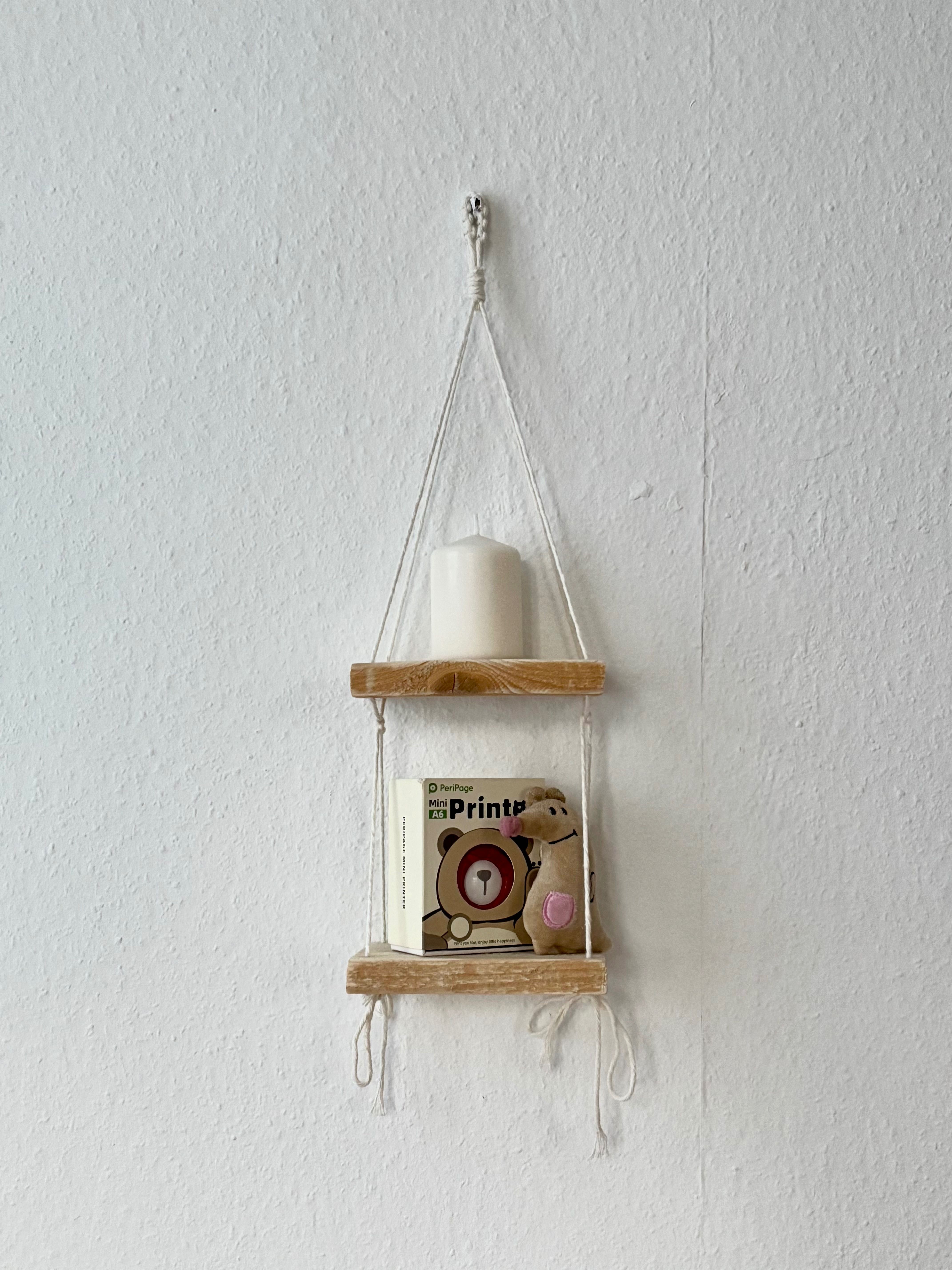 Wisząca drewniana półka osoba na ścianę boho/ do pokoju/ dla dziecka