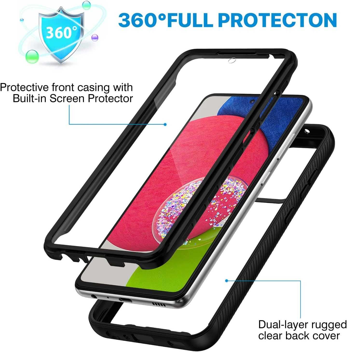 CENHUFO etui do Samsung Galaxy A52 / A52S 5G etui pancerne 360 mocne