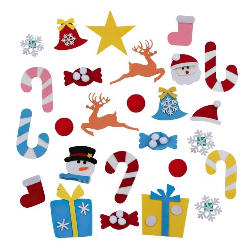 Детская новогодняя елочка с игрушками из фетра Chrismas Free на стену