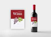 Etykieta/naklejka na wino- wzór winogrono czerwone 100 szt.