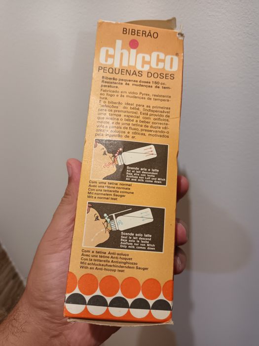 Biberão vintage chicco em pyrex
