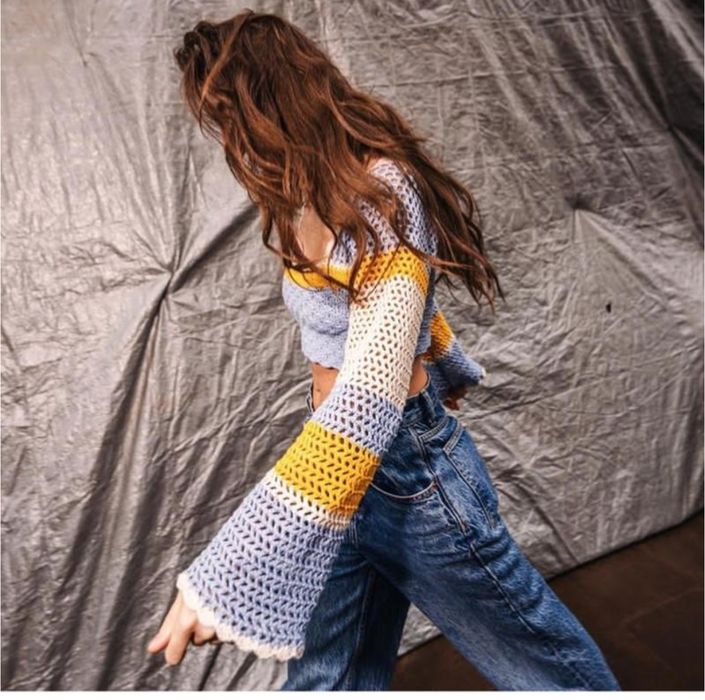 Вязанный топ рукава клеш shevchenko