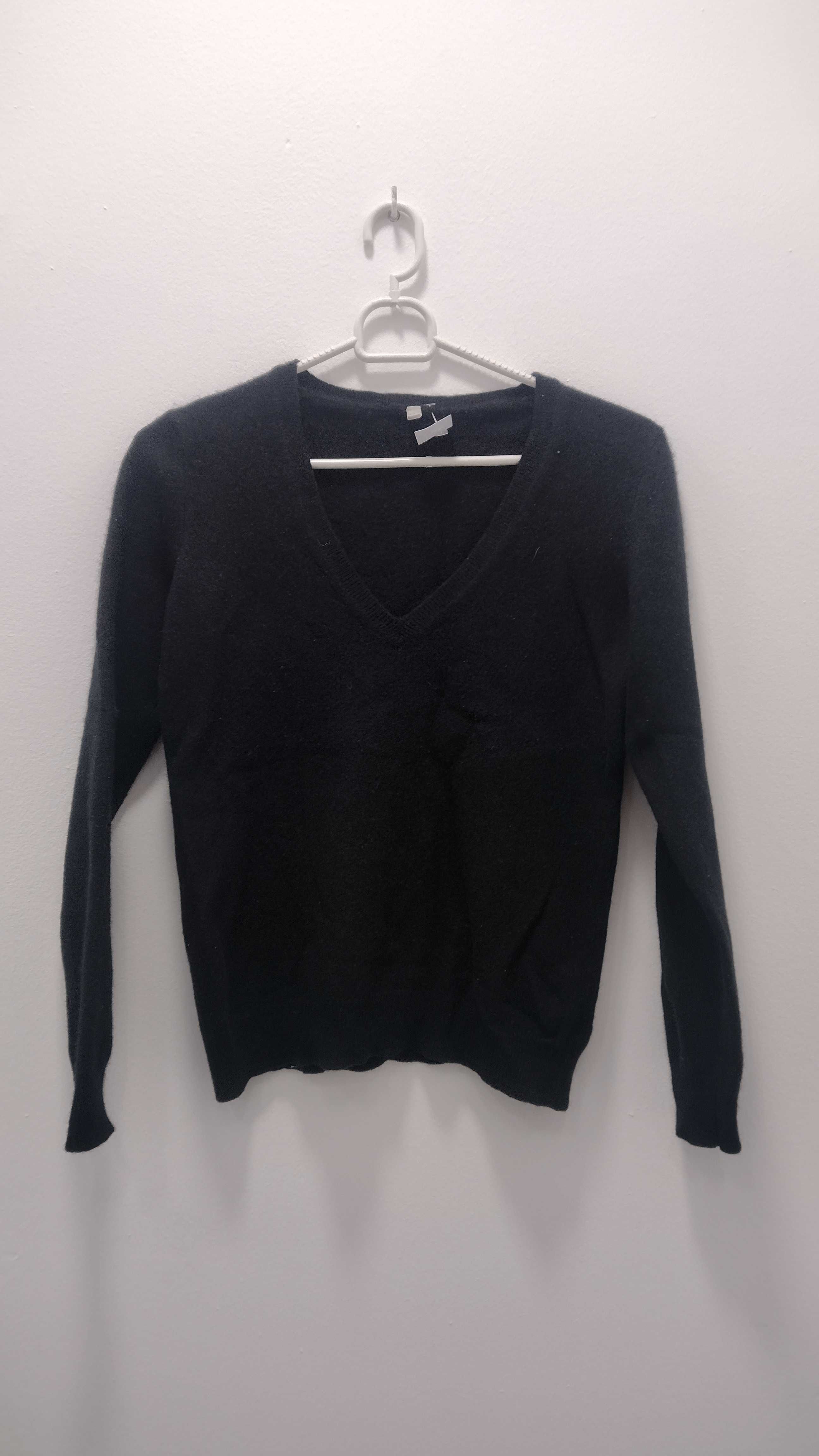 Sweter czarny BENETTON kaszmir r.34