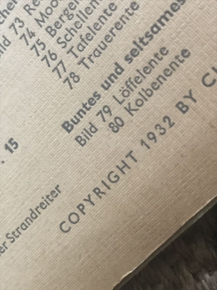 Stary niemiecki album przyrodniczy - ptasi, 1932