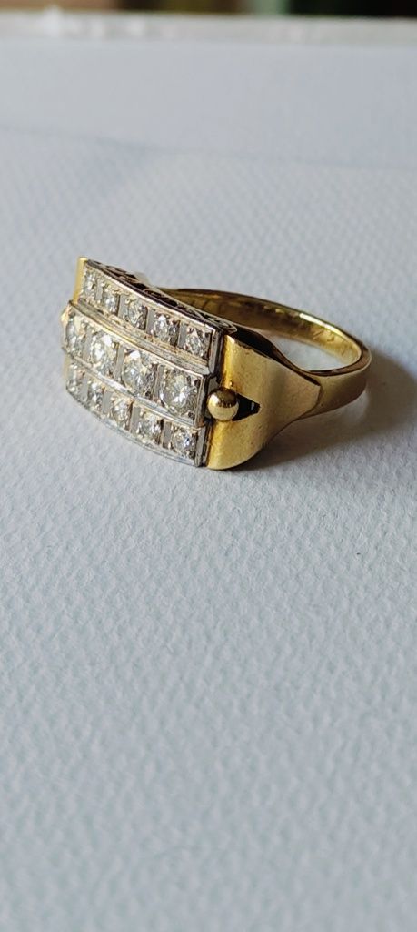 Pierścionek, złoto 14k, naturalne brylanty 1,25ct.