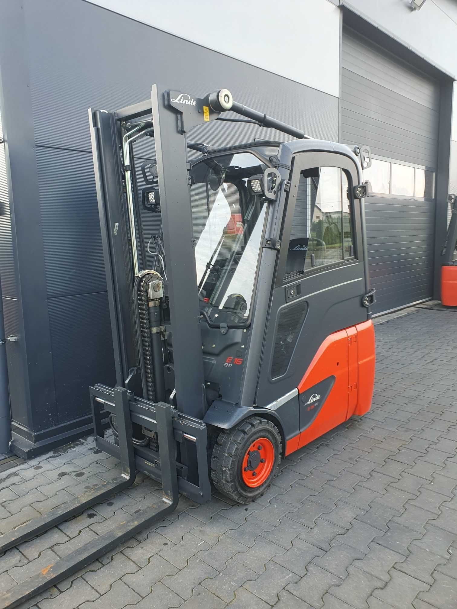 Wózek widłowy Linde E16C  2016r Kabina Duplex wolny skok E14 E18 E20