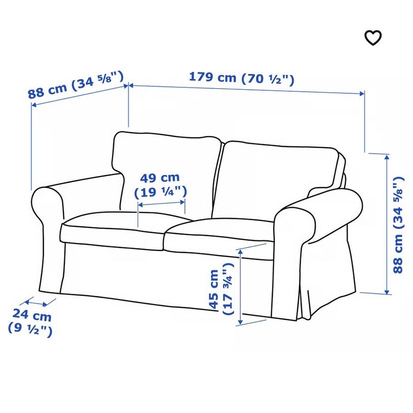Sofa 2-osobowa, szara