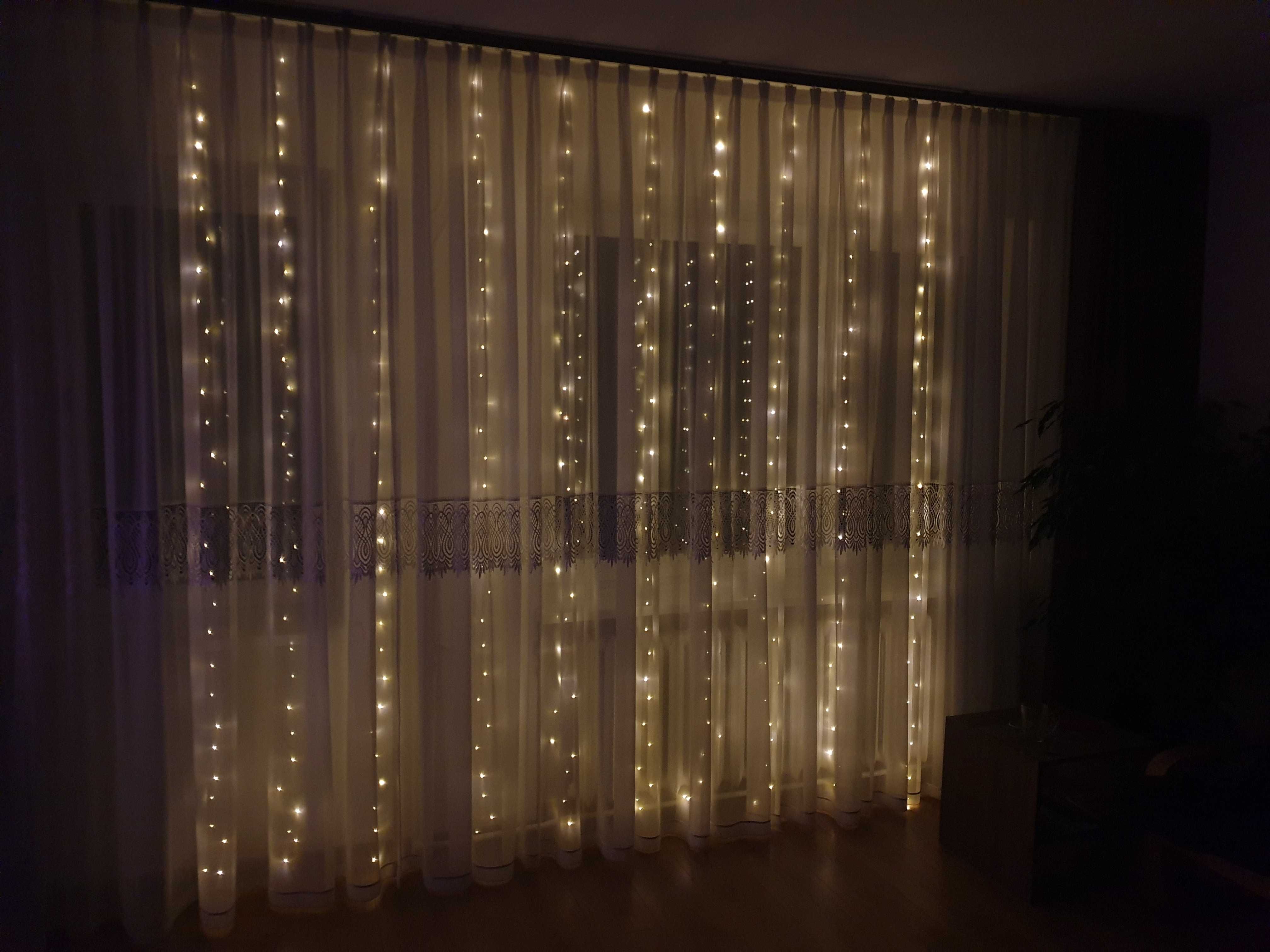 Kurtyna zaslona swietlna led lampki girlanda oświetlenie