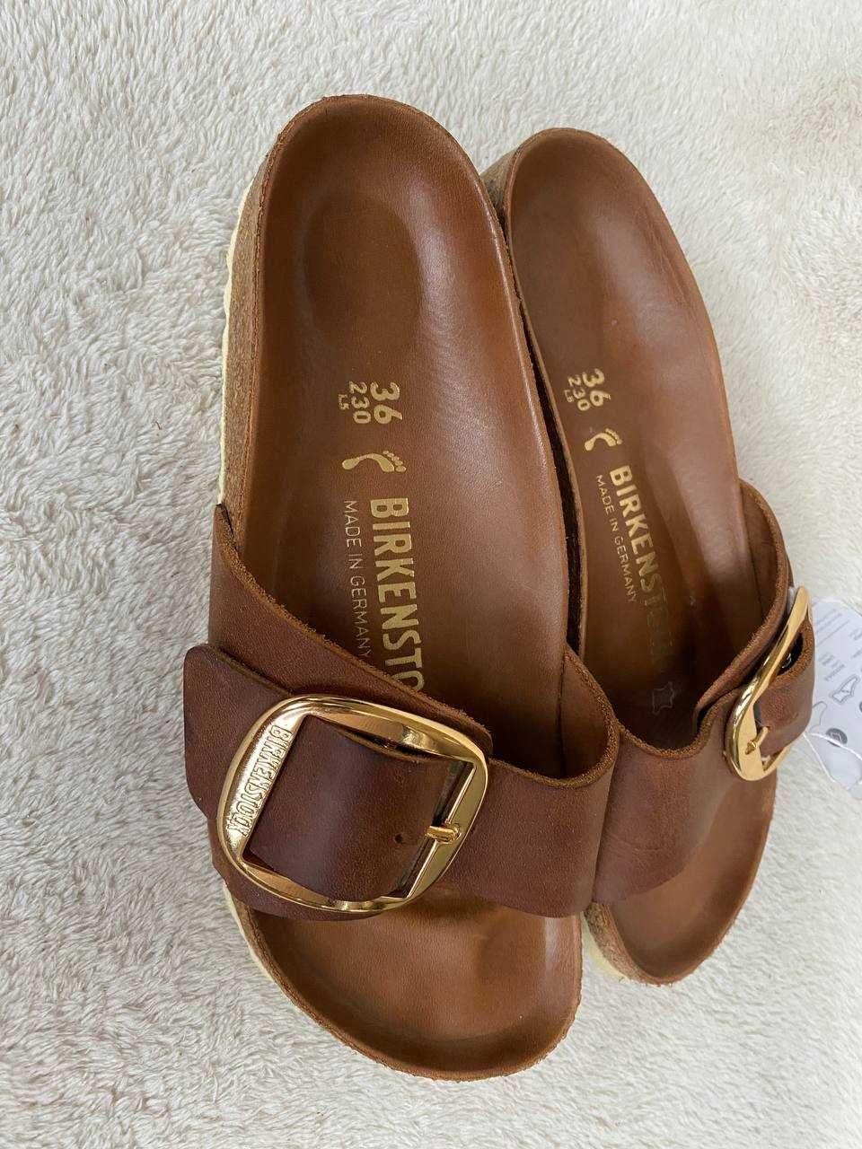Ортопедичні Шкіряні Сланці BIRKENSTOCK BIG BUCKLE oiled leather
