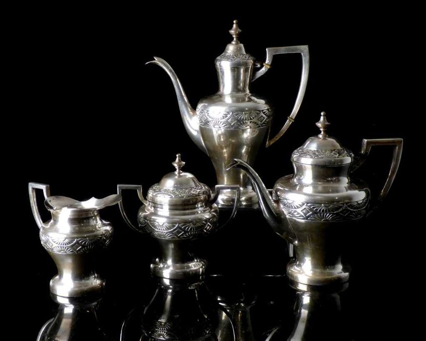 Serviço de Chá e Café em Prata Portuguesa Antiga