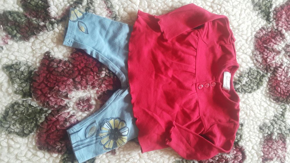 George Next Gotowy zestaw 3-6 m-cy dla dziewczynki body tunika leginsy