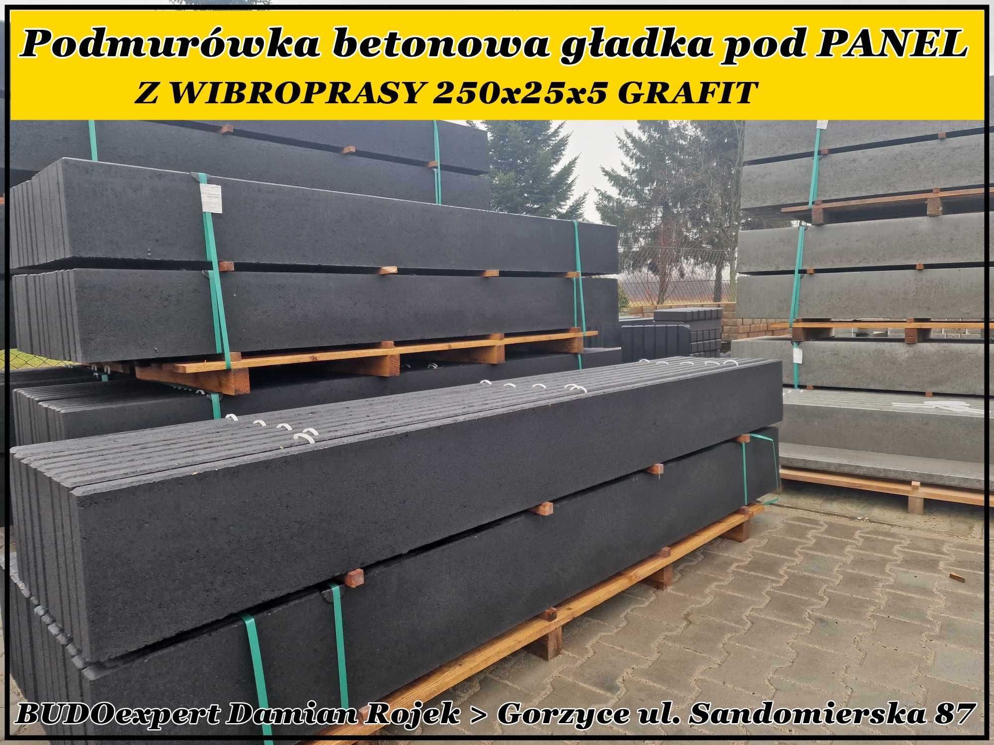 Podmurówka betonowa pod panel 250x25x5 GRAFIT deska wibroprasowana