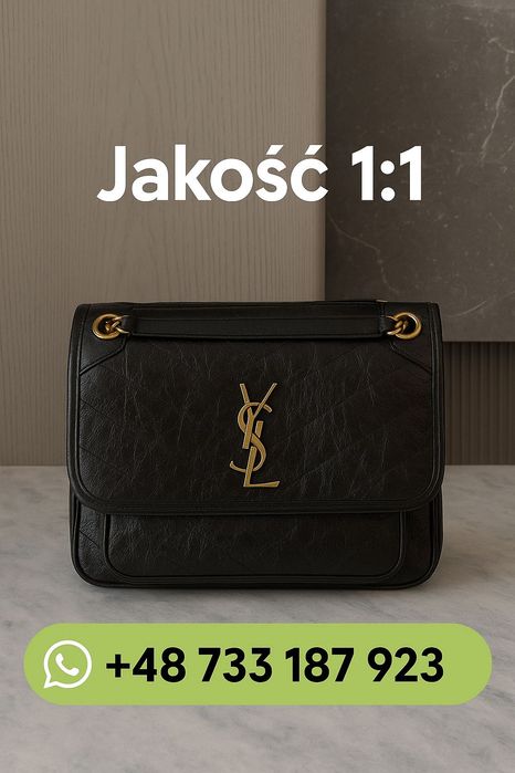 Nowość miesiąca! Damska torebka YSL Niki ze złotym logo