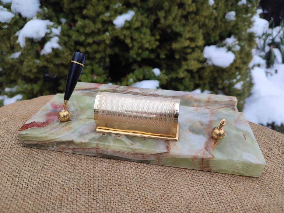 Kalendarz wieczny  na biurko podstawka pod pióro - marmur