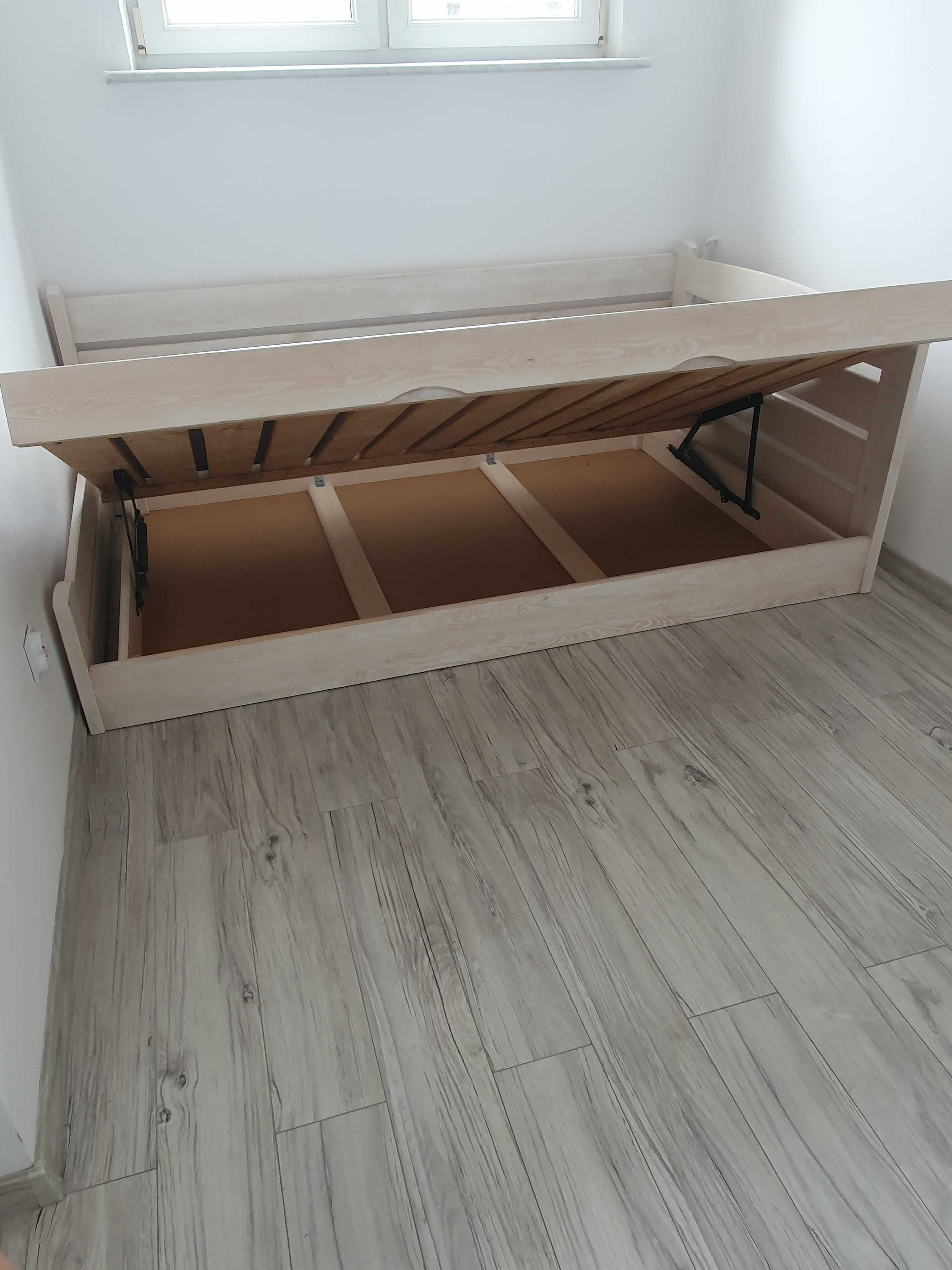 Łóżko drewniane 120x200, jednoosobowe lub dwuosobowe, z pojemnikiem